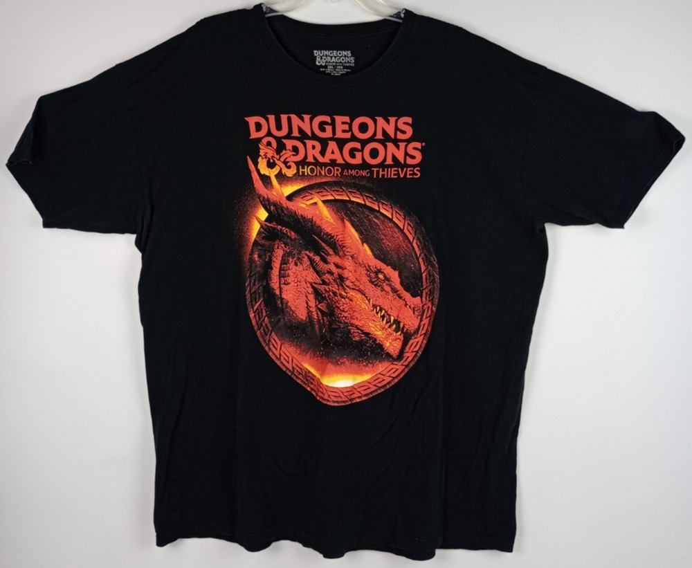 Dungeons & Dragons Mens 3XL Honor Among Thieves Black Red Dragon Graphic Tshirt